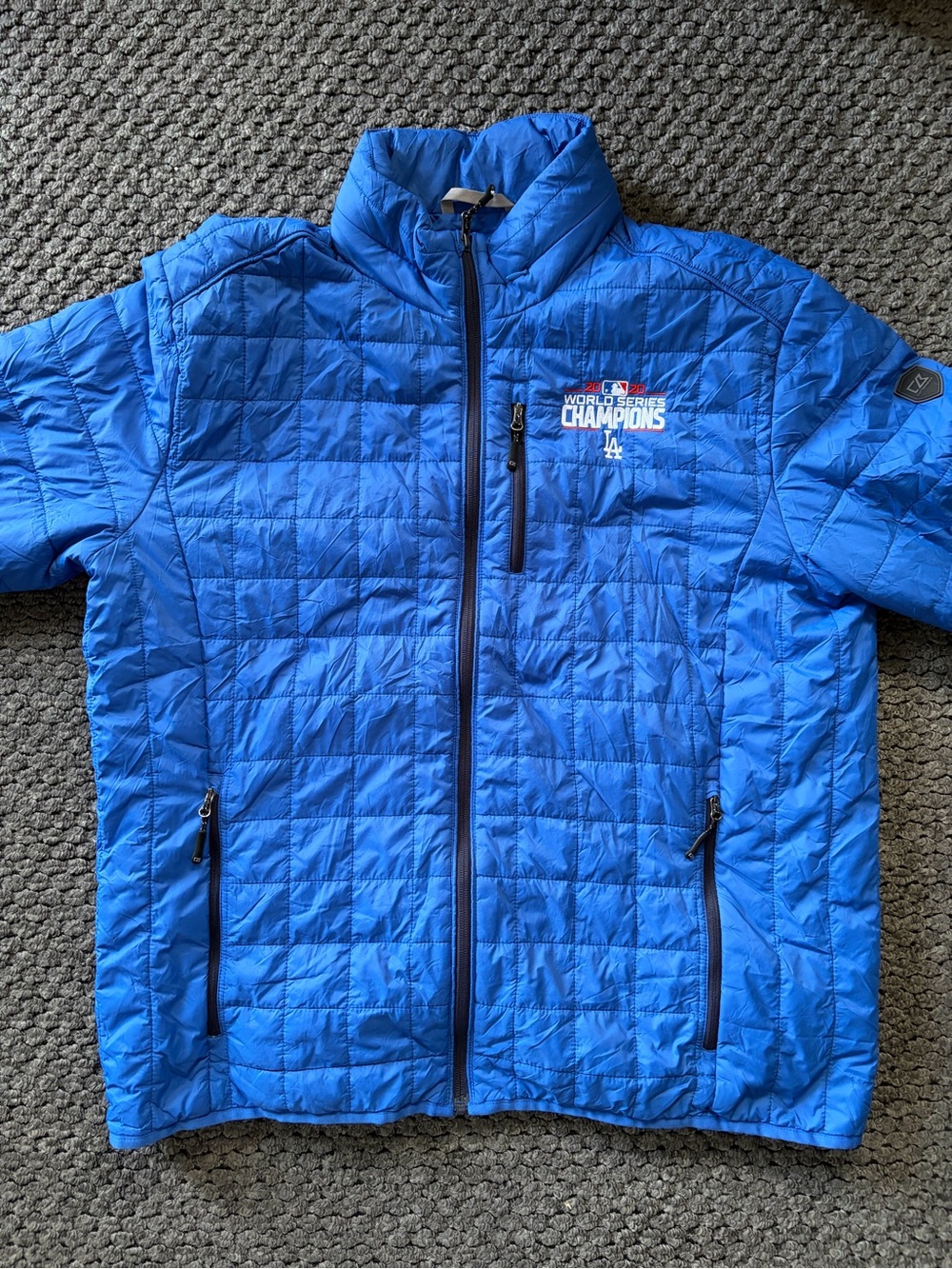 Los Angeles Dodgers Royal Blue Quilted Mens Jacket - World Series Champions